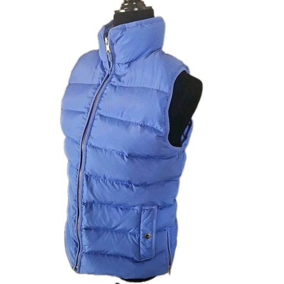 J.Crew Womens Mountain Puffer Perrywinkle Blue Quilted Lightweight Down Vest M - Picture 4 of 15